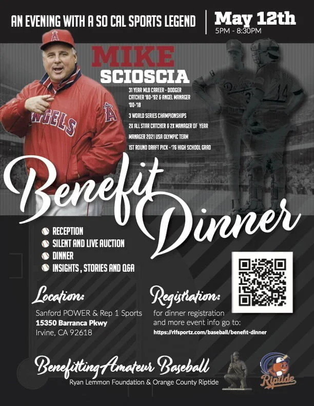 Benefit Dinner with Mike Scioscia - RLF Sportz